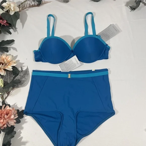 NEW‎ 2PC Summersalt [ 4 ] The Fused Delta Bikini Top + High Waist Bottoms - Picture 4 of 12